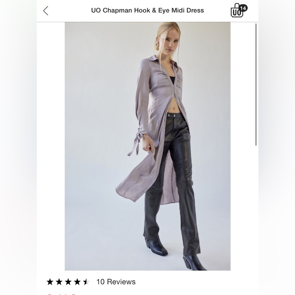 UO Chapman Hook and eye midi dress. Purple/ Grey